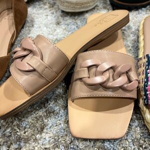 ShuShop Nude Chain Slide Sandals